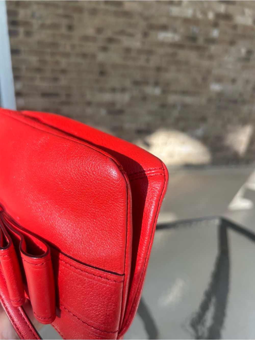 Kate Spade Bow Terrace Celina Red Pebbled Leather Crossbody Bag - Picture 7 of 10
